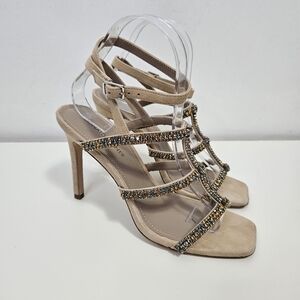 NEW Donald Pliner Winona Strappy Sandals 7.5 Crystal Stiletto Heel Weeding Party